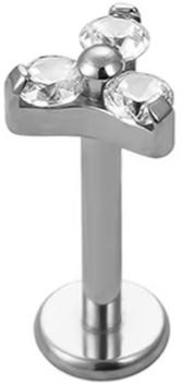 Internally Threaded Labret with CZ Trinity