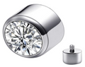 Square Bezel Round Clear CZ