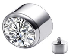 Square Bezel Round Clear CZ