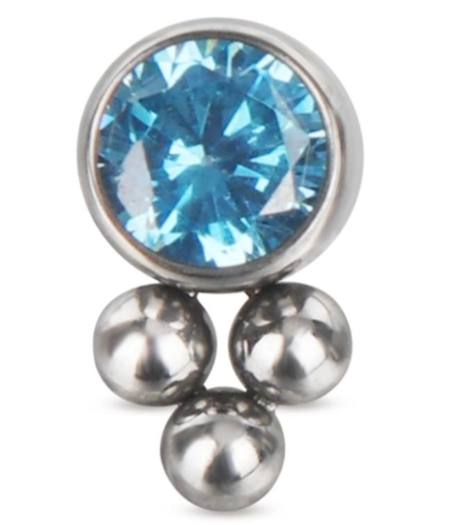 Bezel Set CZ with Bottom Tribead