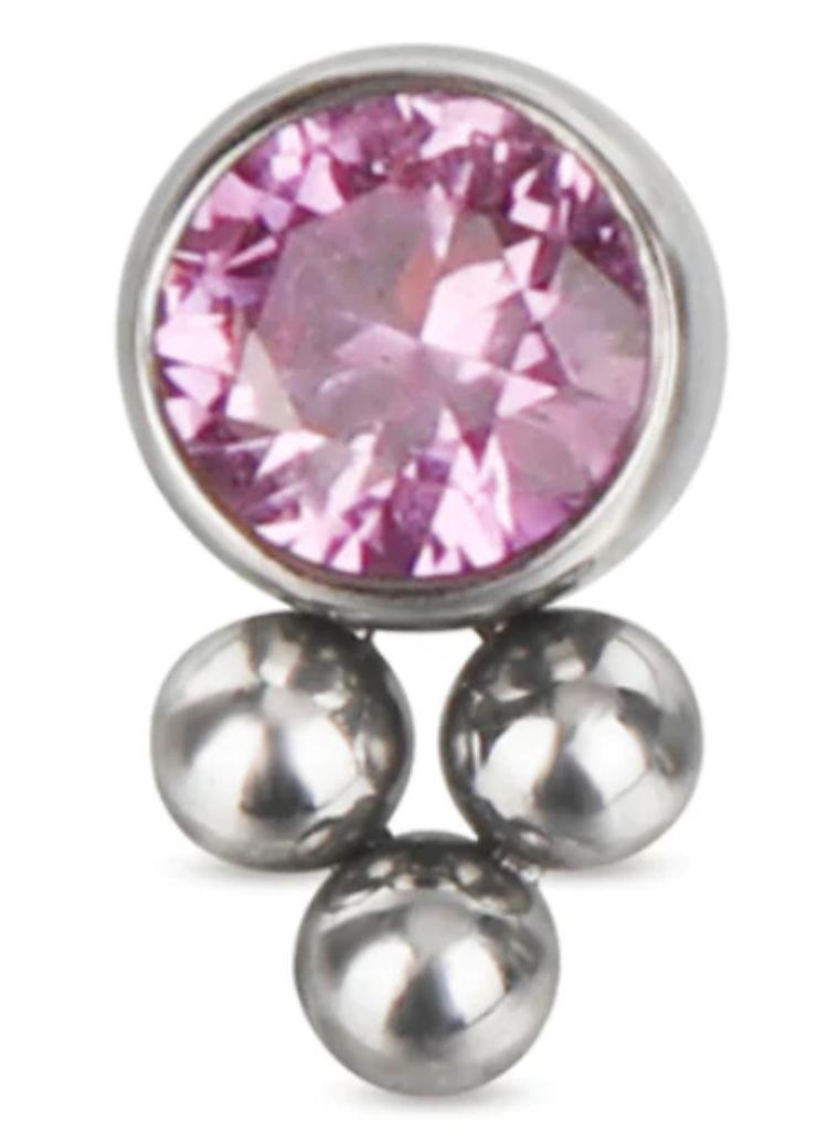 Bezel Set CZ with Bottom Tribead