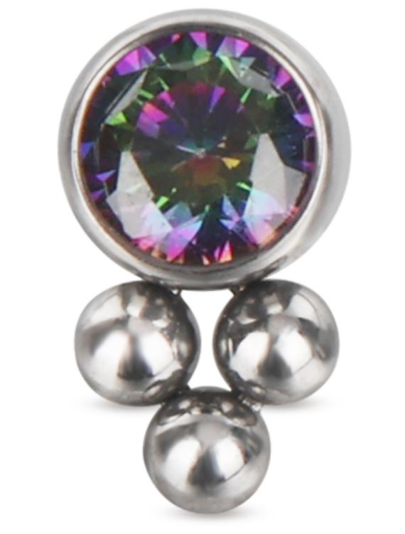 Bezel Set CZ with Bottom Tribead