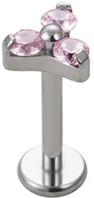 Internally Threaded Labret with CZ Trinity