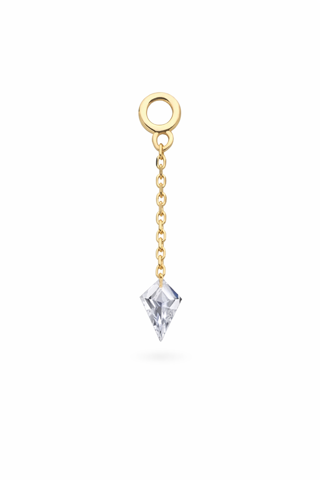 Threadless 14K Gold Kite CZ Dangle Charm