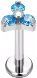 Internally Threaded Labret with CZ Trinity