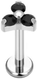 Internally Threaded Labret with CZ Trinity