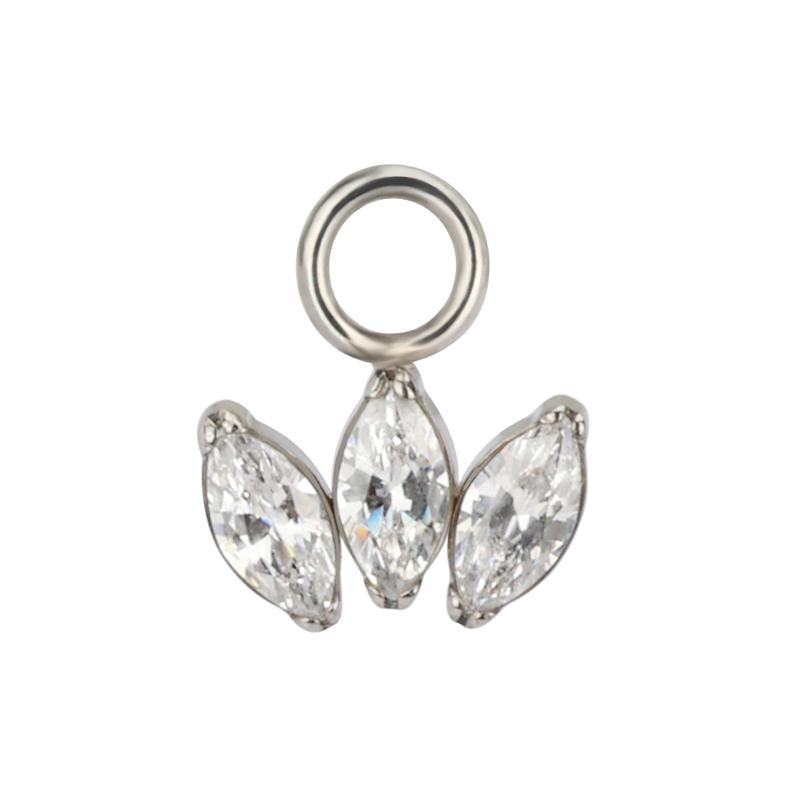 3 Marquise CZ Cluster Charm