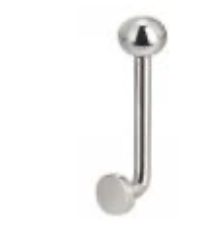 L-Bar with Clear CZ Disc and Ball