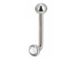 L-Bar with Clear CZ Disc and Ball