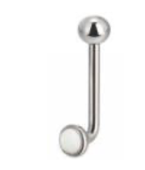 L-Bar with Clear CZ Disc and Ball