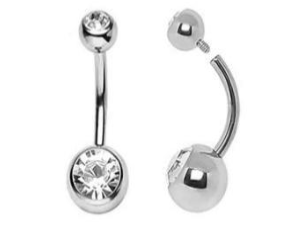 Navel Curved Barbell with CZ
