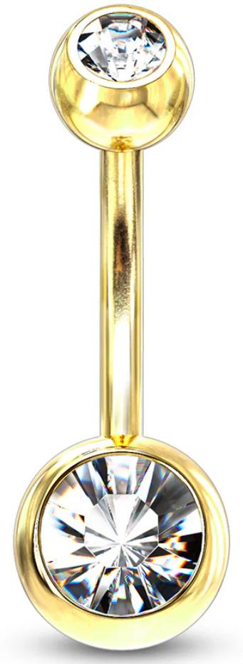 Navel Curved Barbell with CZ