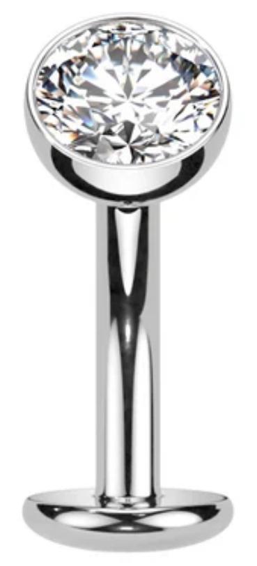 Flat Disc Curved Barbell with CZ