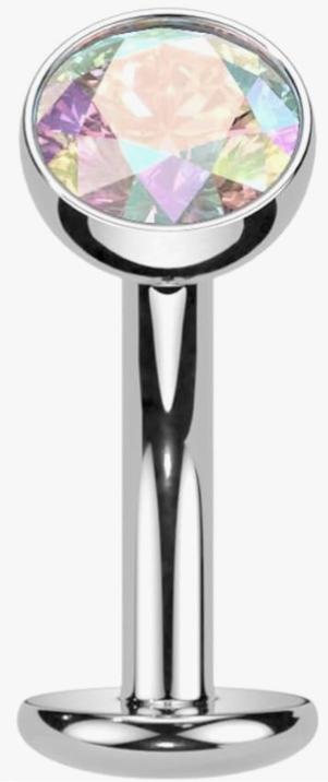 Flat Disc Curved Barbell with CZ