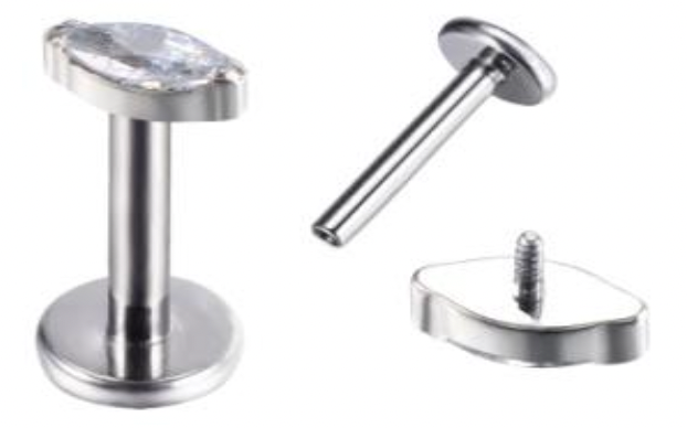 Internally Threaded Labret with Marquise Prong