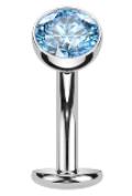 Flat Disc Curved Barbell with CZ