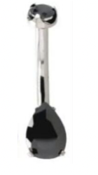 Navel Curved Barbell with bottom Teardrop Black CZ