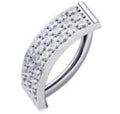 Navel Ring with 3 row Pave Clear CZ