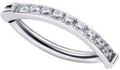 Navel Ring with Pave Clear CZ