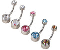 Navel Curved Barbell with Round Swarovski CZ