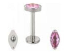 Internally Threaded Labret with Marquise Prong