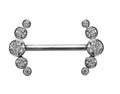 Straight Barbell with 5 Clear CZ Cluster