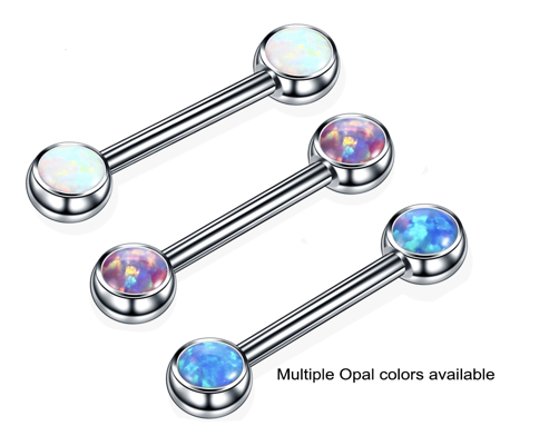 Threadless Straight Barbell with Bezel Set Gem