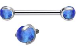 Straight Barbell with Sphere Stone Claw
