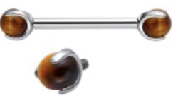 Straight Barbell with Sphere Stone Claw