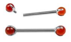 Straight Barbell with Sphere Stone Claw