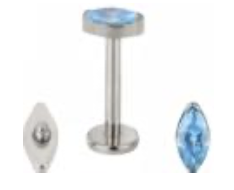 Internally Threaded Labret with Marquise Prong