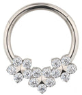 Titanium Hinge Ring with 3 Flower CZ