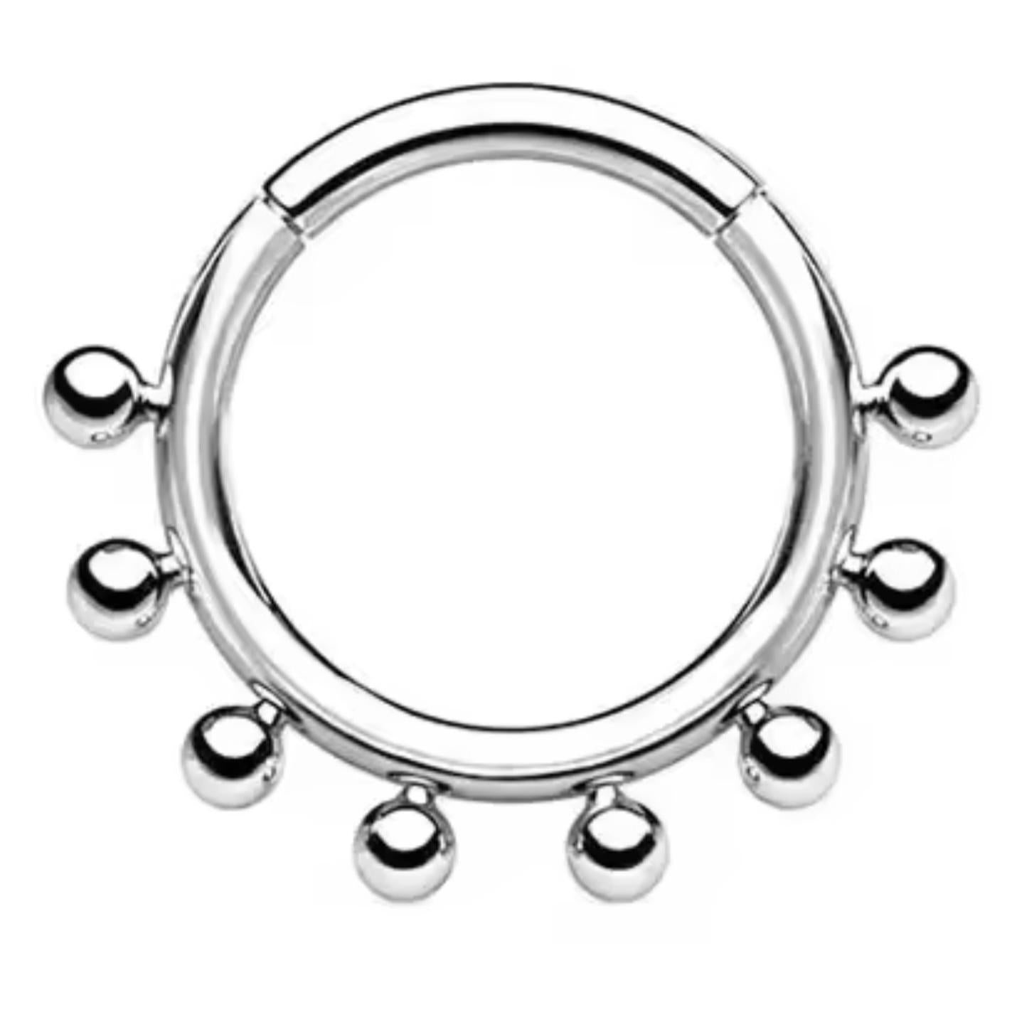 Titanium Hinge Ring with 7 Ball Gap