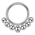 Titanium Hinge Ring with 7 Ball Cluster
