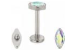 Internally Threaded Labret with Marquise Prong