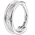 Titanium Hinge Ring Triple Row with Center Pave CZ