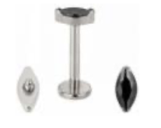 Internally Threaded Labret with Marquise Prong