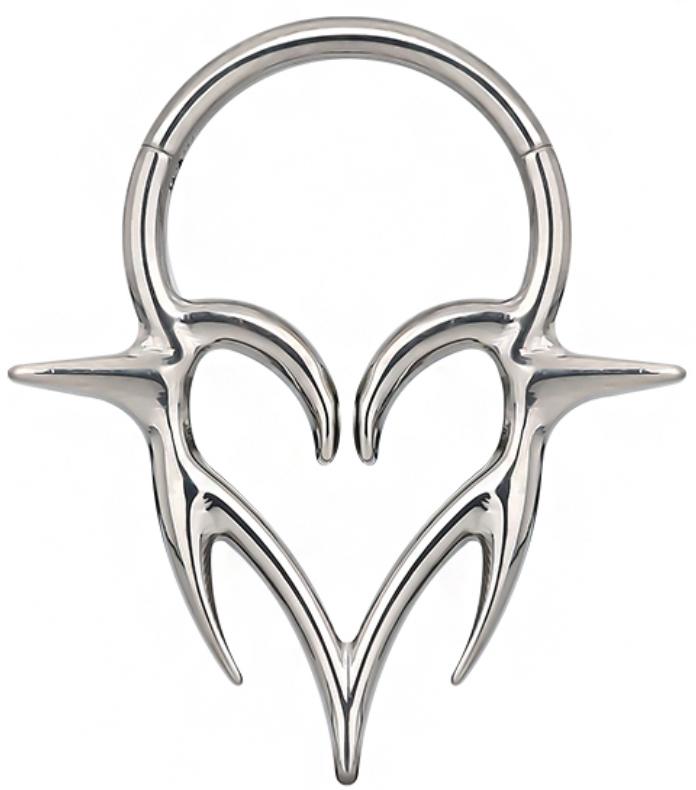 Titanium Hinge Ring Jagged Heart