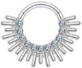 Titanium Hinge Ring Sun with Front Pave CZ