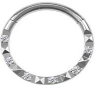 Titanium Hinge Ring with Front Pyramid and Round CZ