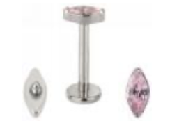 Internally Threaded Labret with Marquise Prong