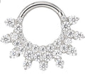 Titanium Hinge Ring Snowflake CZ