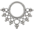 Titanium Hinge Ring with O-Ring and Clustered Tribal Beads