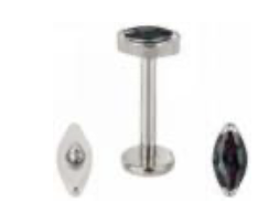 Internally Threaded Labret with Marquise Prong