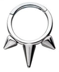 Titanium Hinge Ring with 3 Spikes