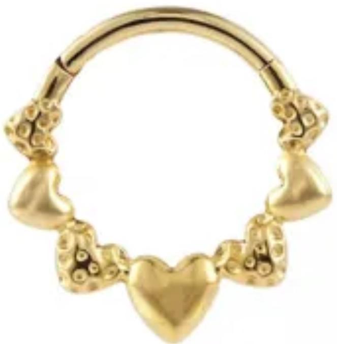 Titanium Hinge Ring Hearts