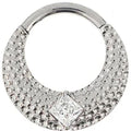 Titanium Hinge Ring with Bumped Face and Center CZ