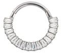 Titanium Hinge Ring with Front Tapered Baguette Cluster