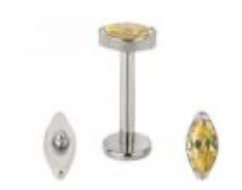 Internally Threaded Labret with Marquise Prong