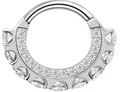 Titanium Hinge Ring Pave Face with Side Embbeded CZ